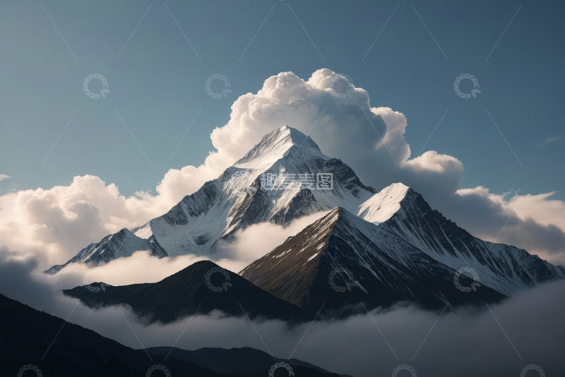 高清大图下载【趣麦麦图】雪山与云雾自然风光