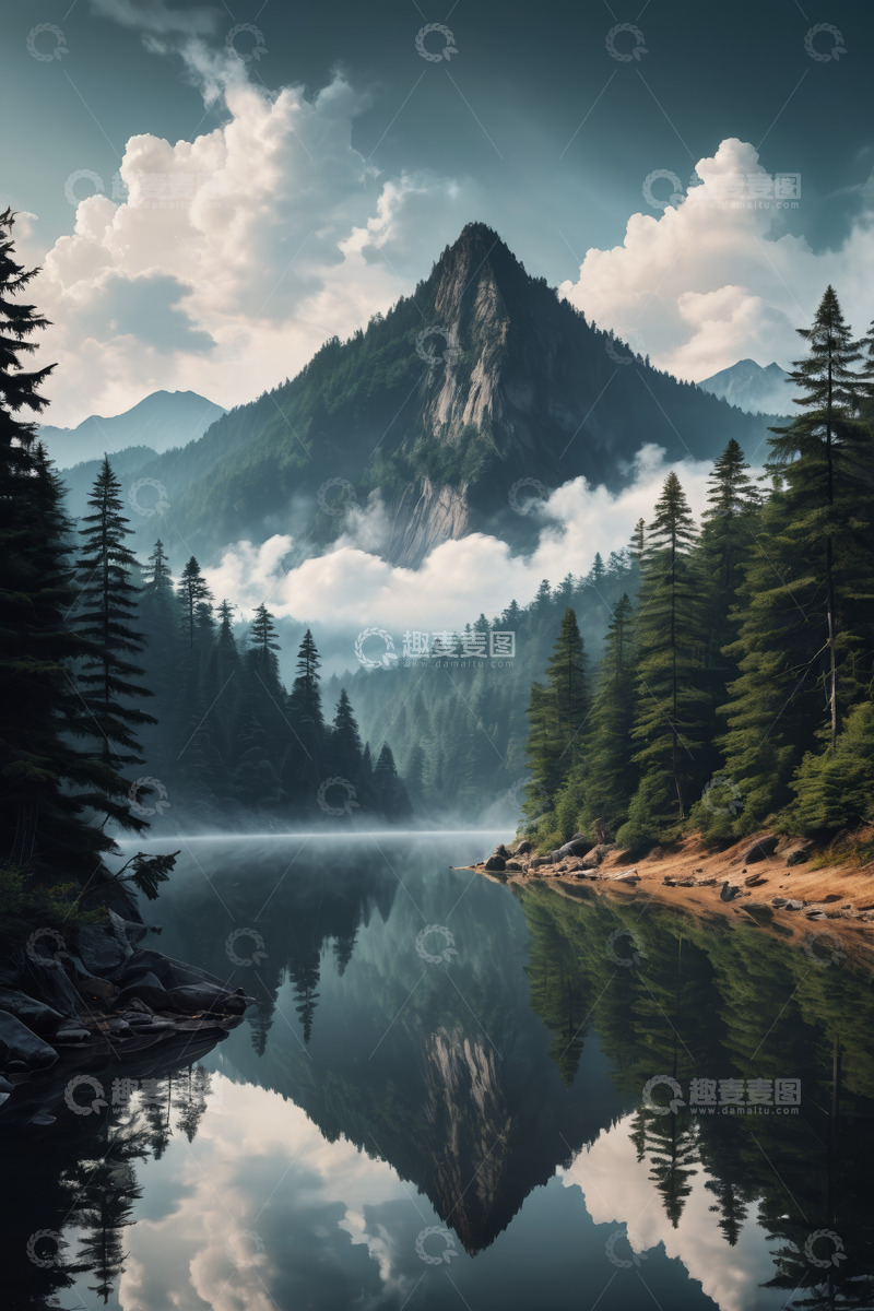 高清大图下载【趣麦麦图】山林湖泊自然风光景象