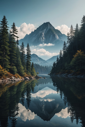 山林湖泊自然风景