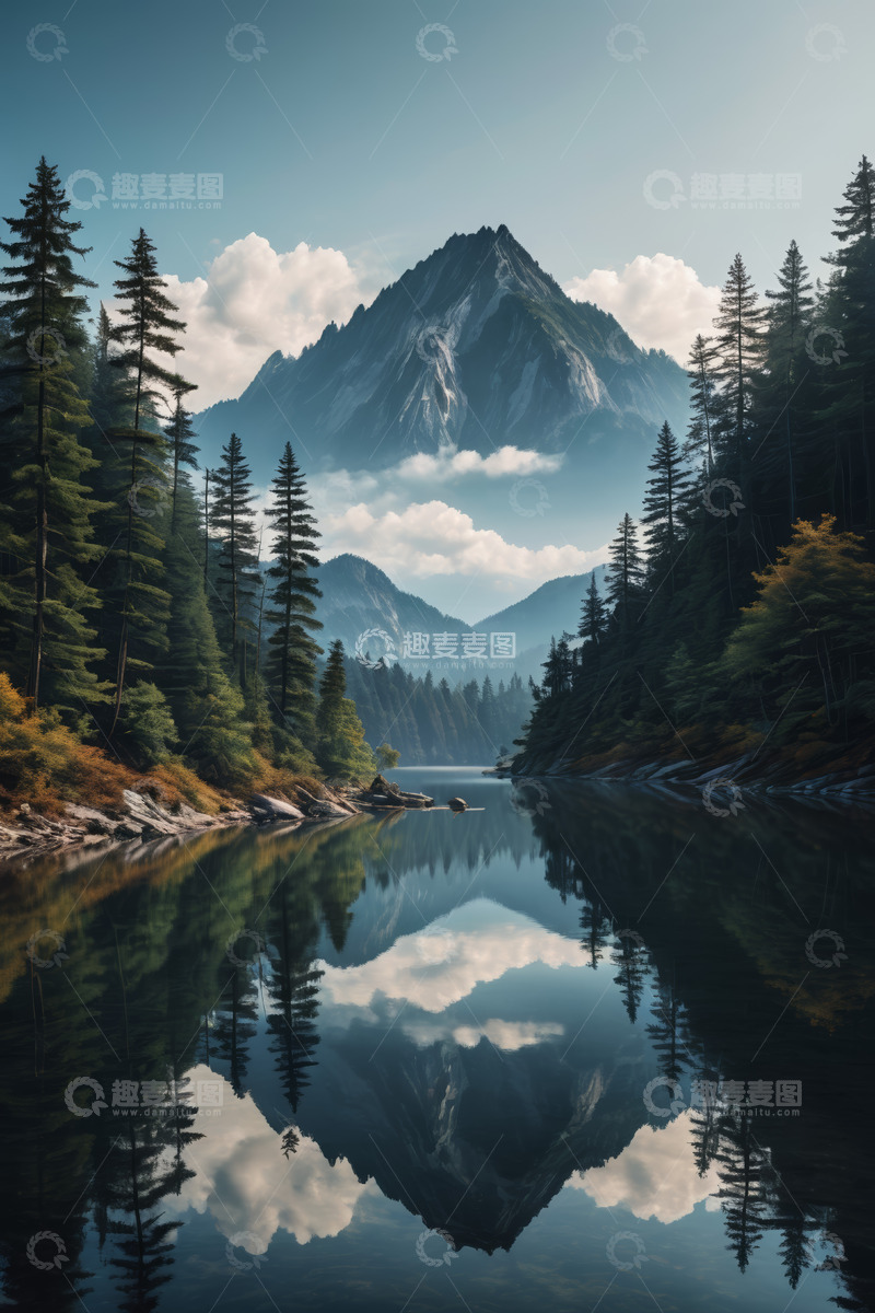 高清大图下载【趣麦麦图】山林湖泊自然风景