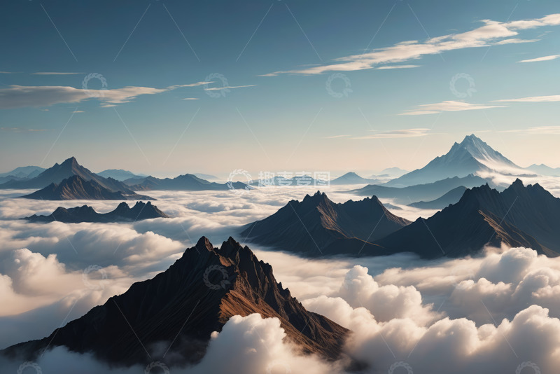 高清大图下载【趣麦麦图】高山云海自然风光全景