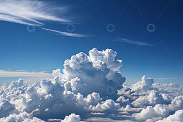 高空视角下的蓝天白云