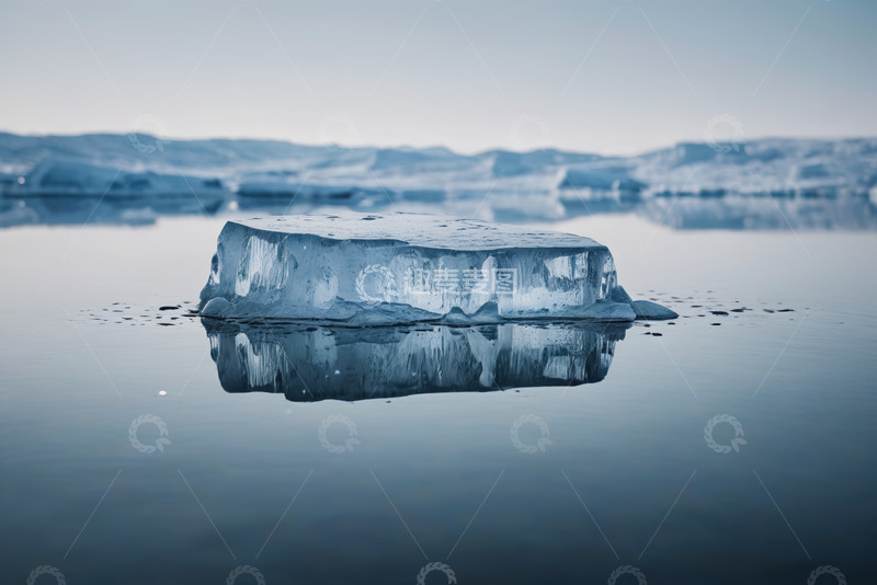 高清大图下载【趣麦麦图】漂浮在水面上的冰块