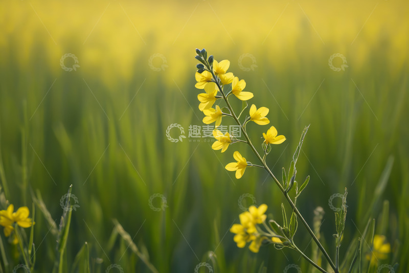 高清大图下载【趣麦麦图】田野中的黄色油菜花特写