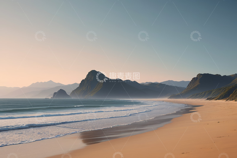 高清大图下载【趣麦麦图】海滩山海风光景色