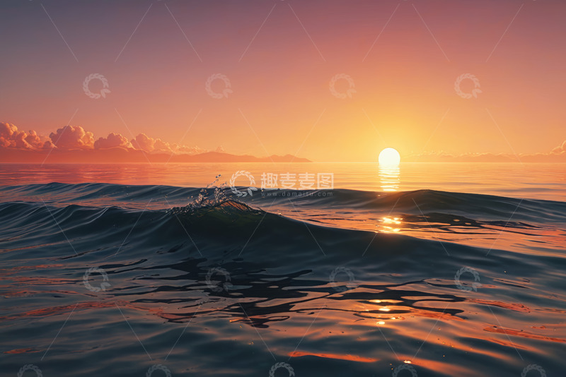 高清大图下载【趣麦麦图】海上日出自然风光