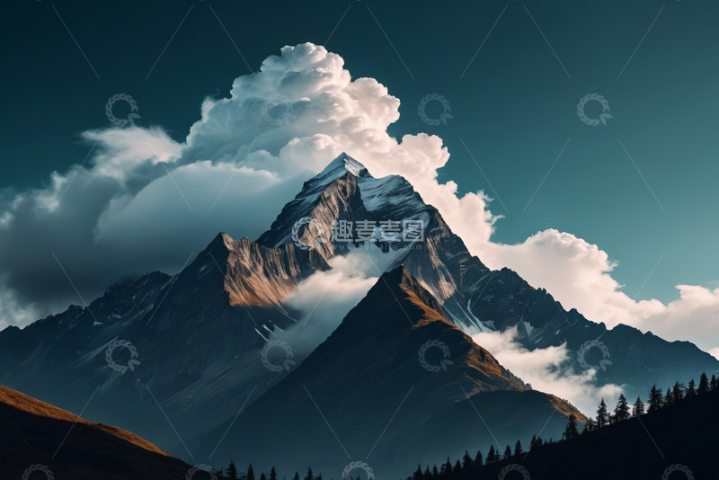 高清大图下载【趣麦麦图】雪山云海自然风光