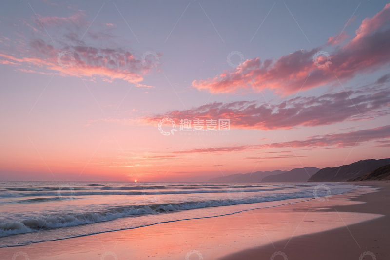 高清大图下载【趣麦麦图】海滩日出自然风光