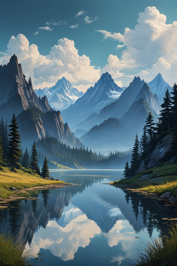 山景湖泊自然风光