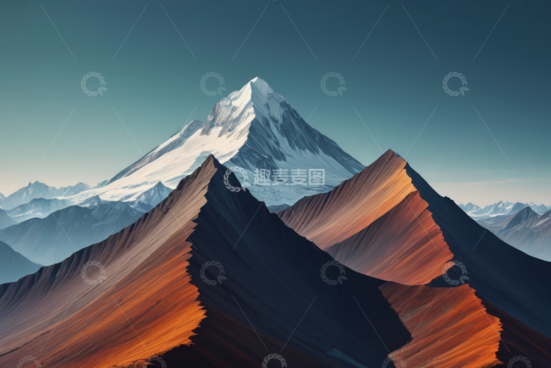 高清大图下载【趣麦麦图】雪山自然风光全景