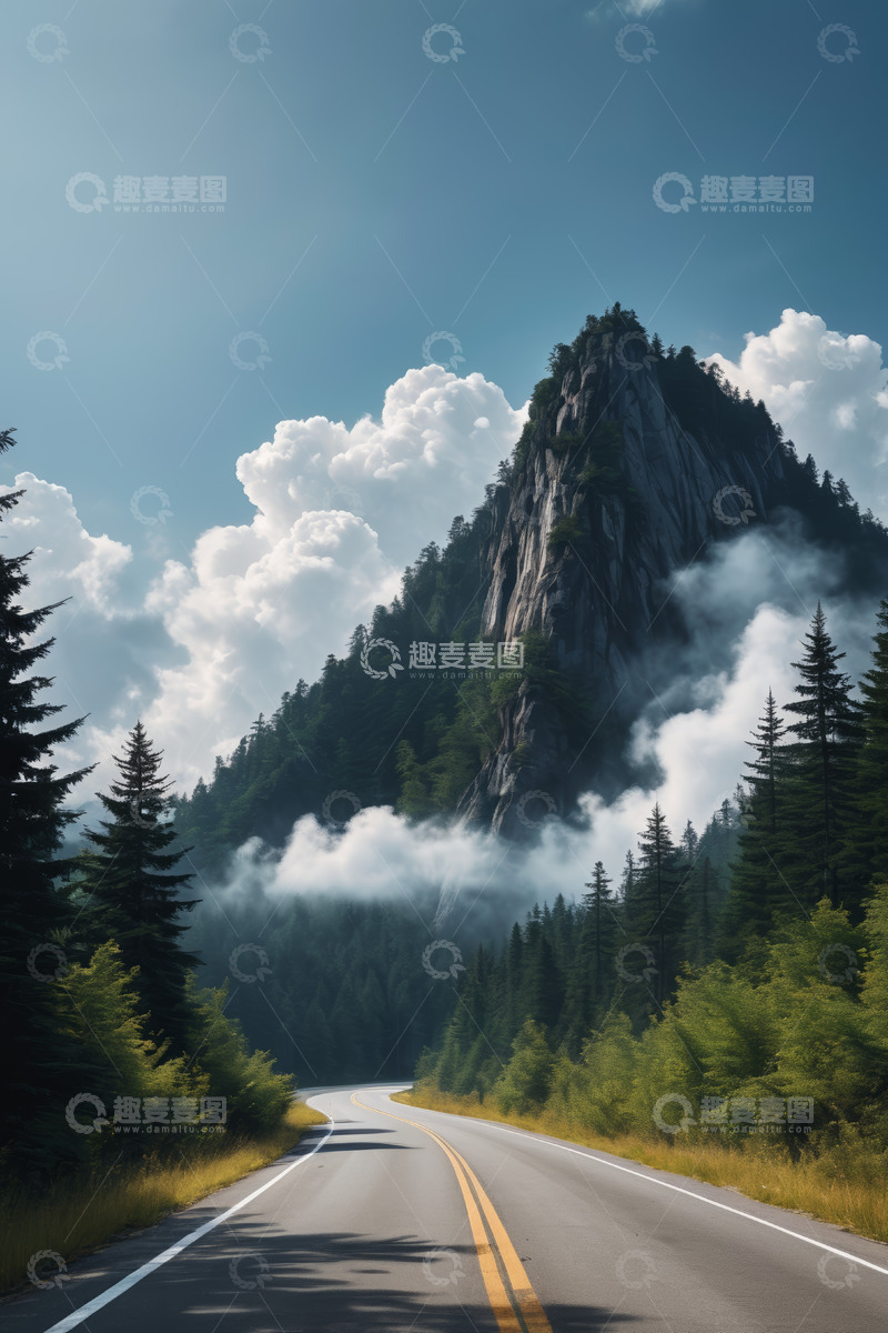 高清大图下载【趣麦麦图】山间公路自然风光