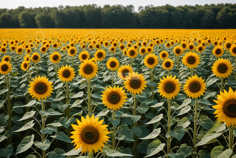 高清大图下载【趣麦麦图】大片向日葵种植田园风光