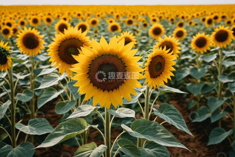 高清大图下载【趣麦麦图】向日葵花田自然景象