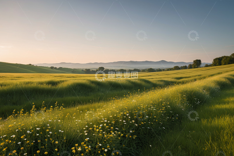 高清大图下载【趣麦麦图】田园风光田野与远山景致