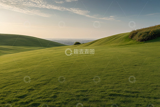 广袤绿色草地自然风光