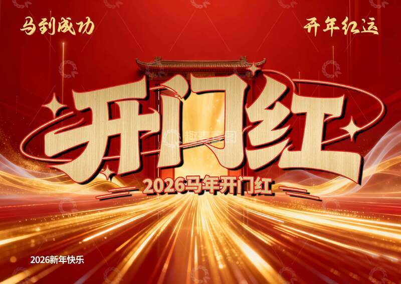 源文件下载【趣麦麦图】-开门红喜庆海报设计素材