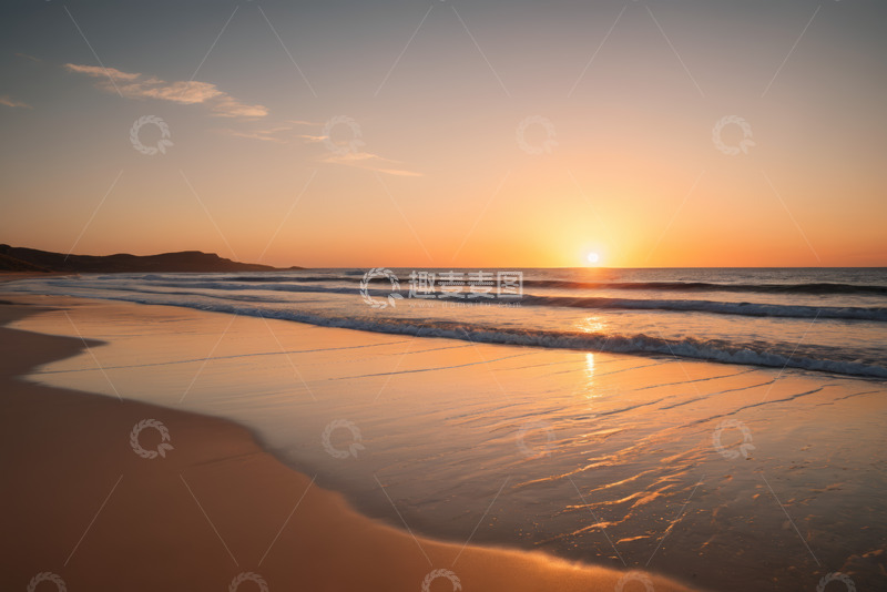 高清大图下载【趣麦麦图】海滩日落自然风光
