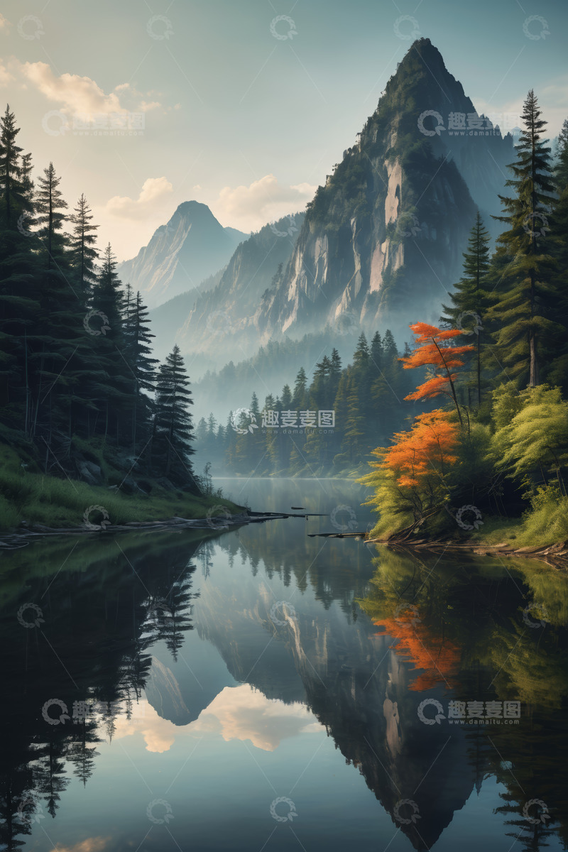 高清大图下载【趣麦麦图】山林湖泊自然风光