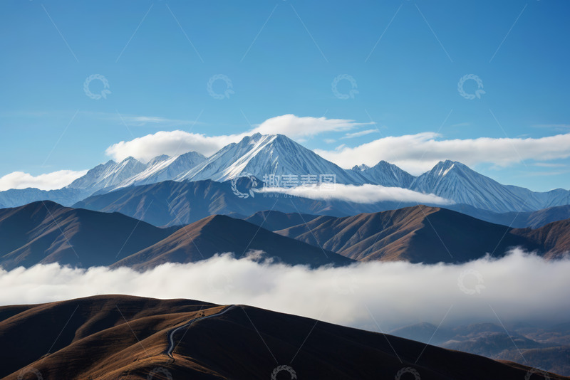 高清大图下载【趣麦麦图】雪山云海自然风光