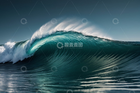 海上巨大波浪自然景观