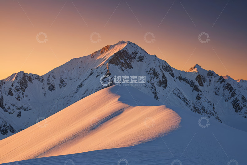 高清大图下载【趣麦麦图】雪山日出自然景观