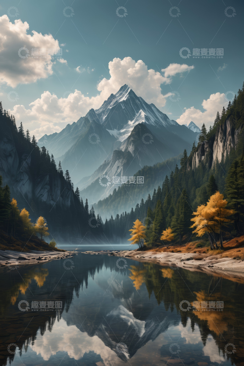 高清大图下载【趣麦麦图】山水相依的自然风光