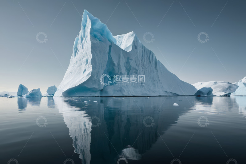 高清大图下载【趣麦麦图】海洋中的巨型冰山景观