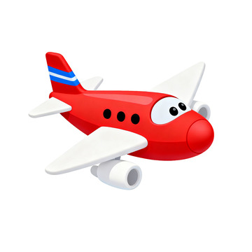 红色卡通飞机设计素材