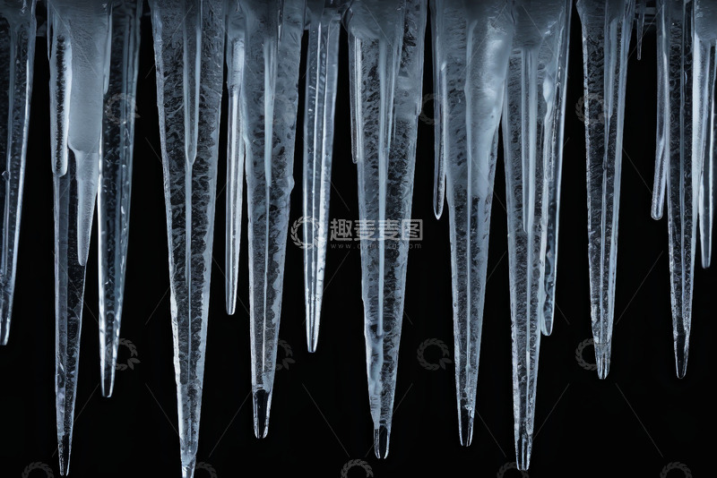 高清大图下载【趣麦麦图】垂挂的冰柱特写