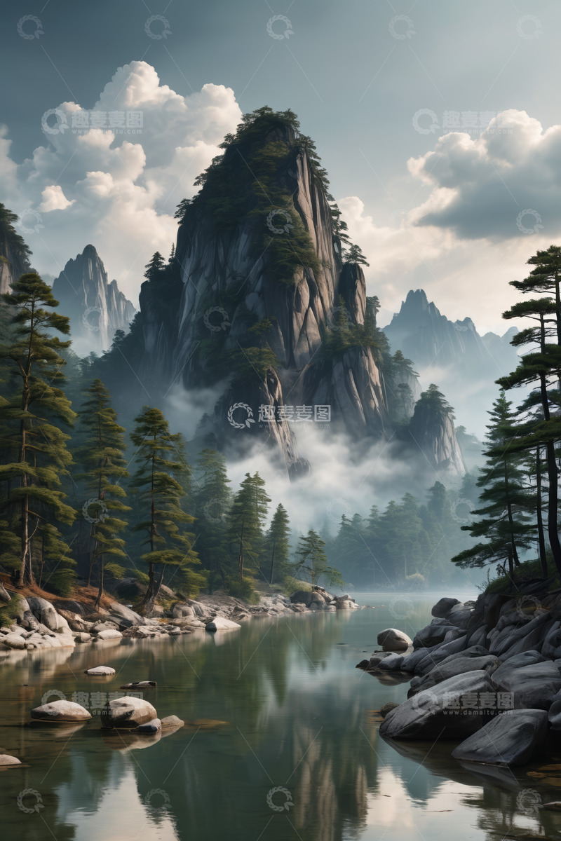 高清大图下载【趣麦麦图】山水相依的自然风景