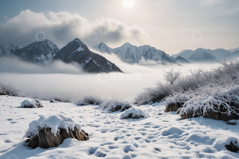 高清大图下载【趣麦麦图】雪山云海雪景自然风光