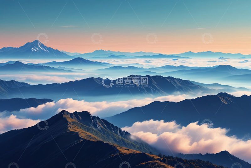 高清大图下载【趣麦麦图】山峦云海自然风光