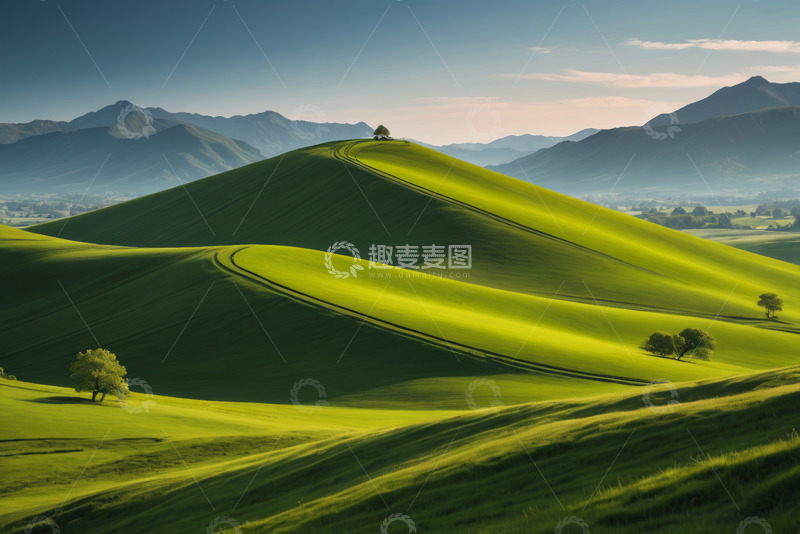 高清大图下载【趣麦麦图】绿色山丘自然风光