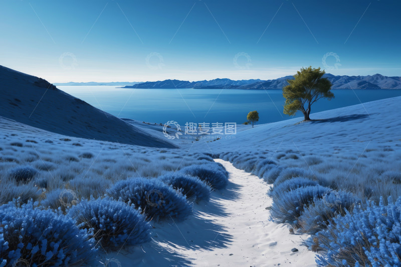 高清大图下载【趣麦麦图】蓝色旷野湖泊自然风光