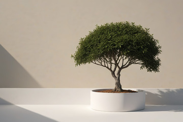 白色花盆中的绿植盆栽