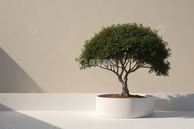 高清大图下载【趣麦麦图】白色花盆中的绿植盆栽