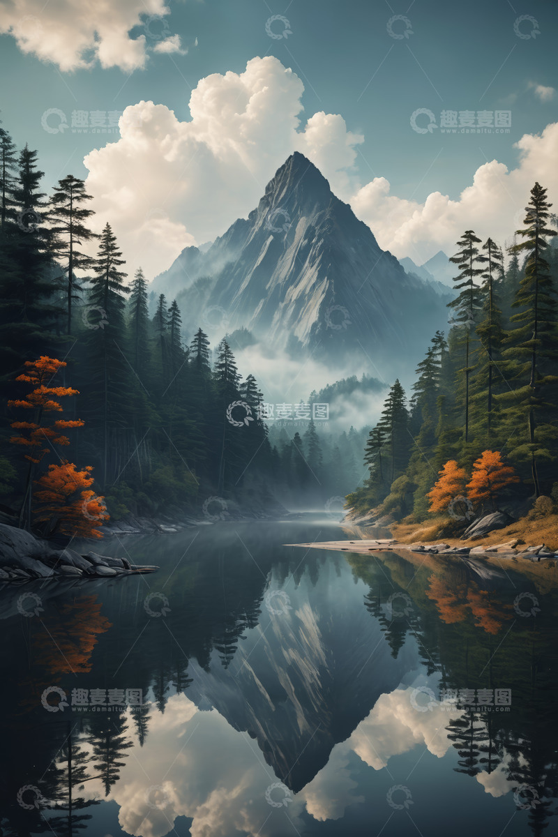 高清大图下载【趣麦麦图】山林湖泊自然风光