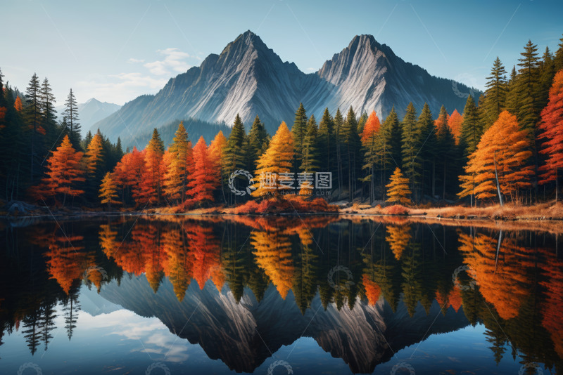 高清大图下载【趣麦麦图】山林湖泊秋季自然风光