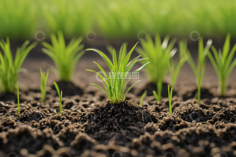 高清大图下载【趣麦麦图】土壤中生长的嫩绿植物