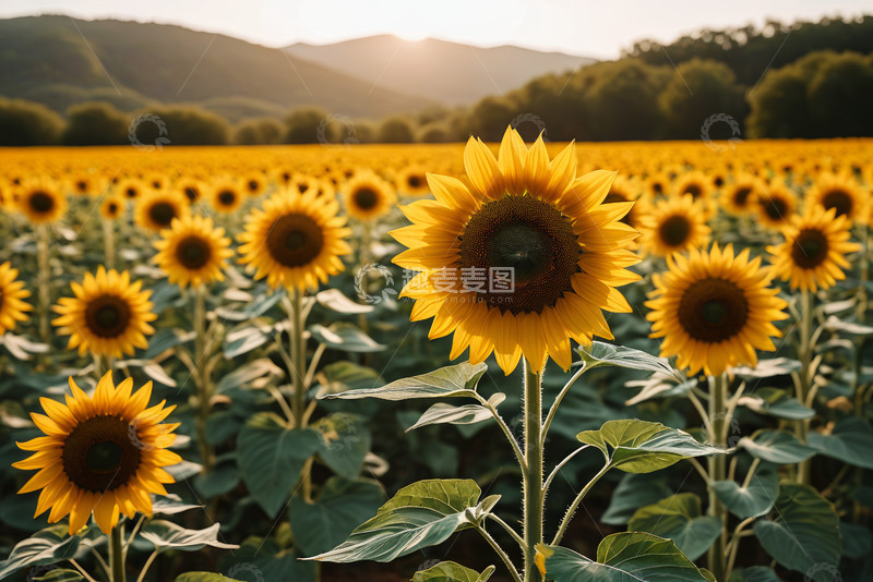 高清大图下载【趣麦麦图】向日葵田风景自然景观