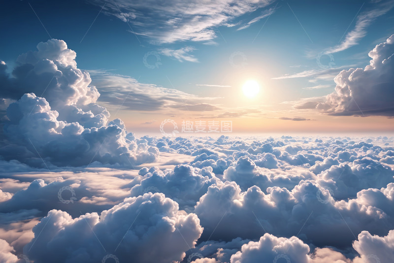 高清大图下载【趣麦麦图】高空俯瞰壮丽云海与日出