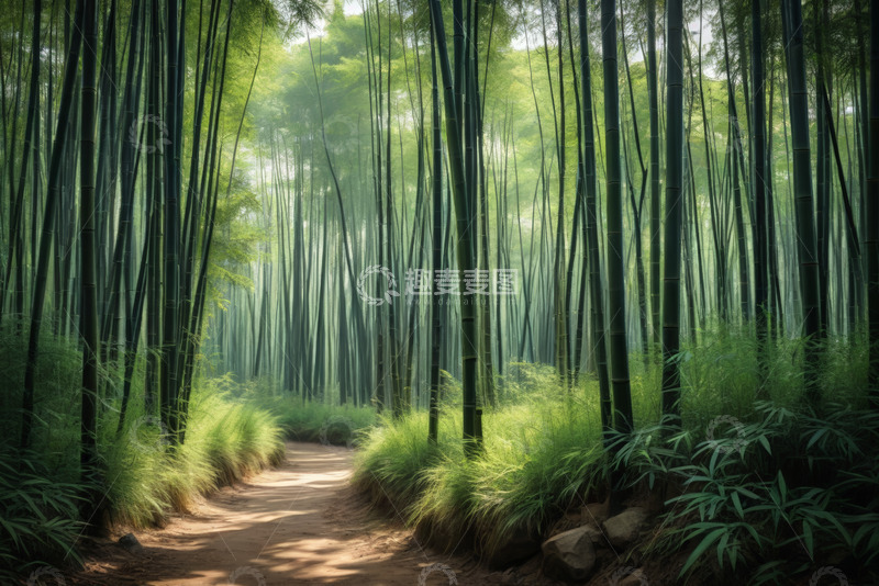 高清大图下载【趣麦麦图】林间小道竹林自然风光