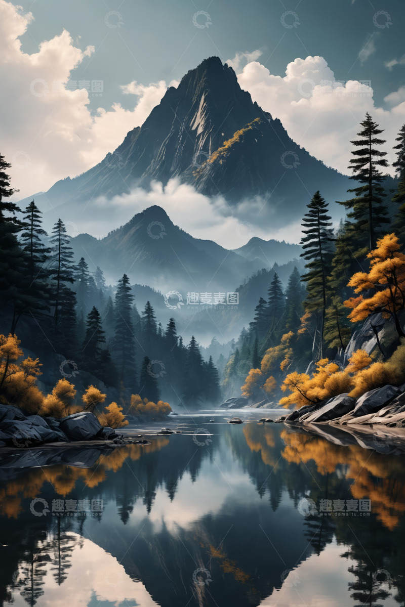 高清大图下载【趣麦麦图】山林湖泊自然风光
