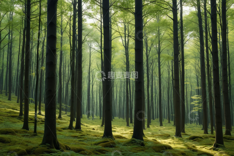 高清大图下载【趣麦麦图】阳光照耀下的茂密森林