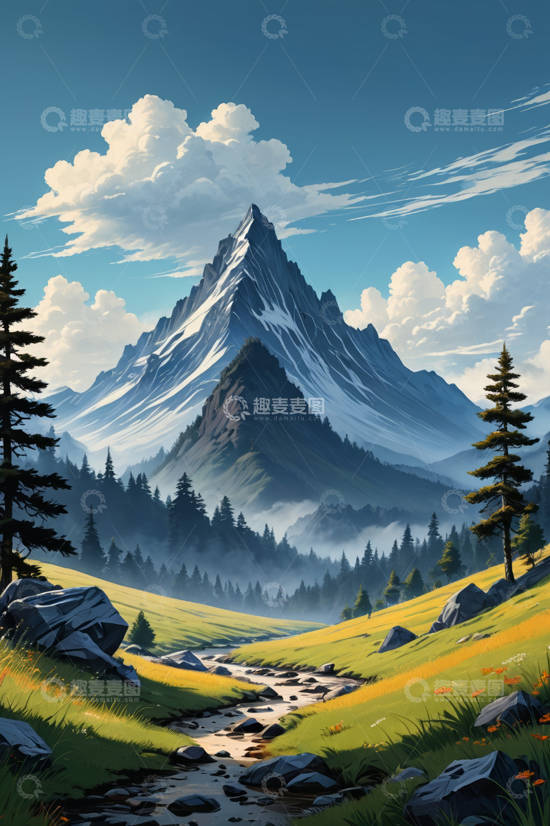 高清大图下载【趣麦麦图】山间森林自然风光