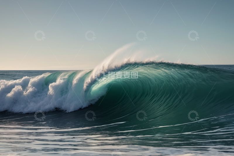 高清大图下载【趣麦麦图】海上翻涌的巨大波浪