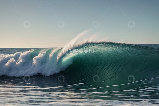 海上翻涌的巨大波浪