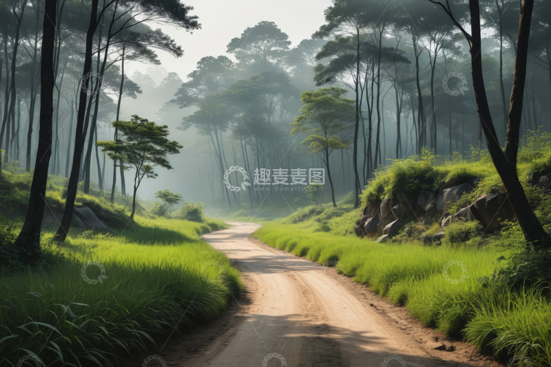 高清大图下载【趣麦麦图】林间小道自然风光