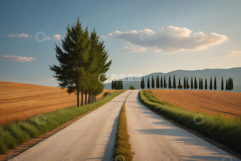 高清大图下载【趣麦麦图】田野间的乡村道路风景