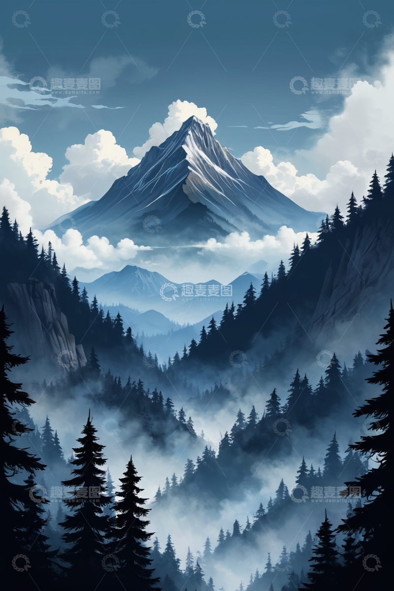 高清大图下载【趣麦麦图】山林云海自然风光